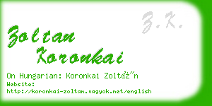 zoltan koronkai business card